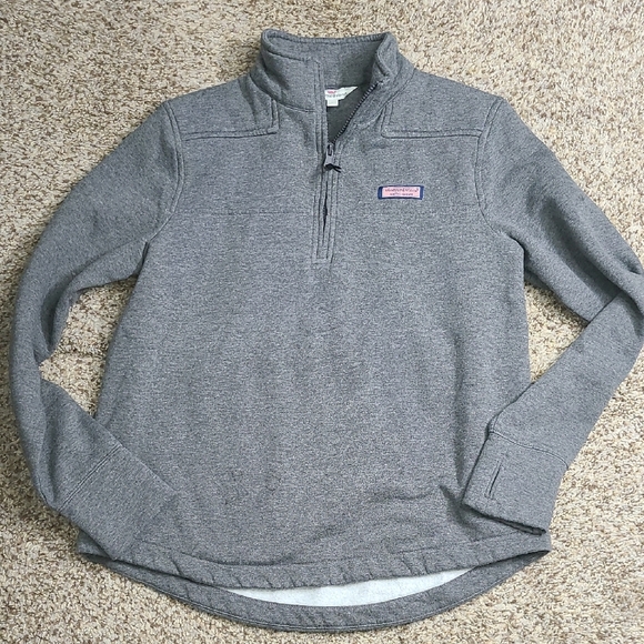 Vineyard Vines Gray Quarter-Zip Sweatshirt - Picture 1 of 7